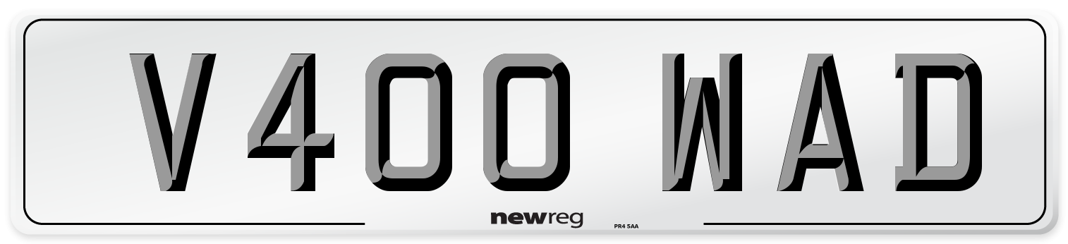 V400 WAD Number Plate from New Reg